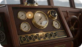 Vue des instruments du bateau