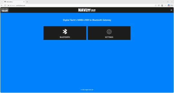 Interface web de configuration du NavLink Blue